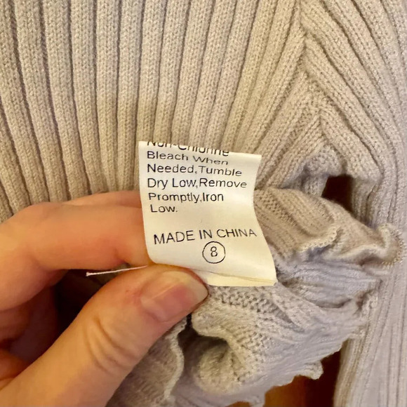 Shein Women's Gray Ribbed Knit Cropped Sweater Size M Mock Neck Pullover - Picture 5 of 5